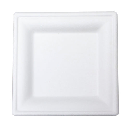 Envirochoice Natural Fibre Square Plate 160X160X15mm 6'' White Pk25_1053259_EC-PL160