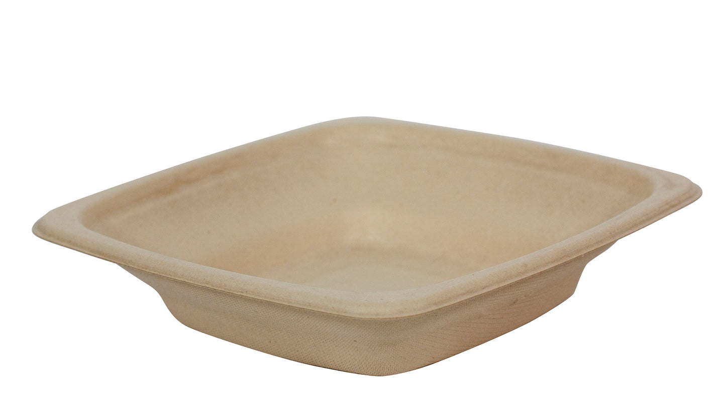 Envirochoice Natural Fibre Bowl Square 180X180X40Mm 16Oz Brown Pk25_1053263_EC-BL016