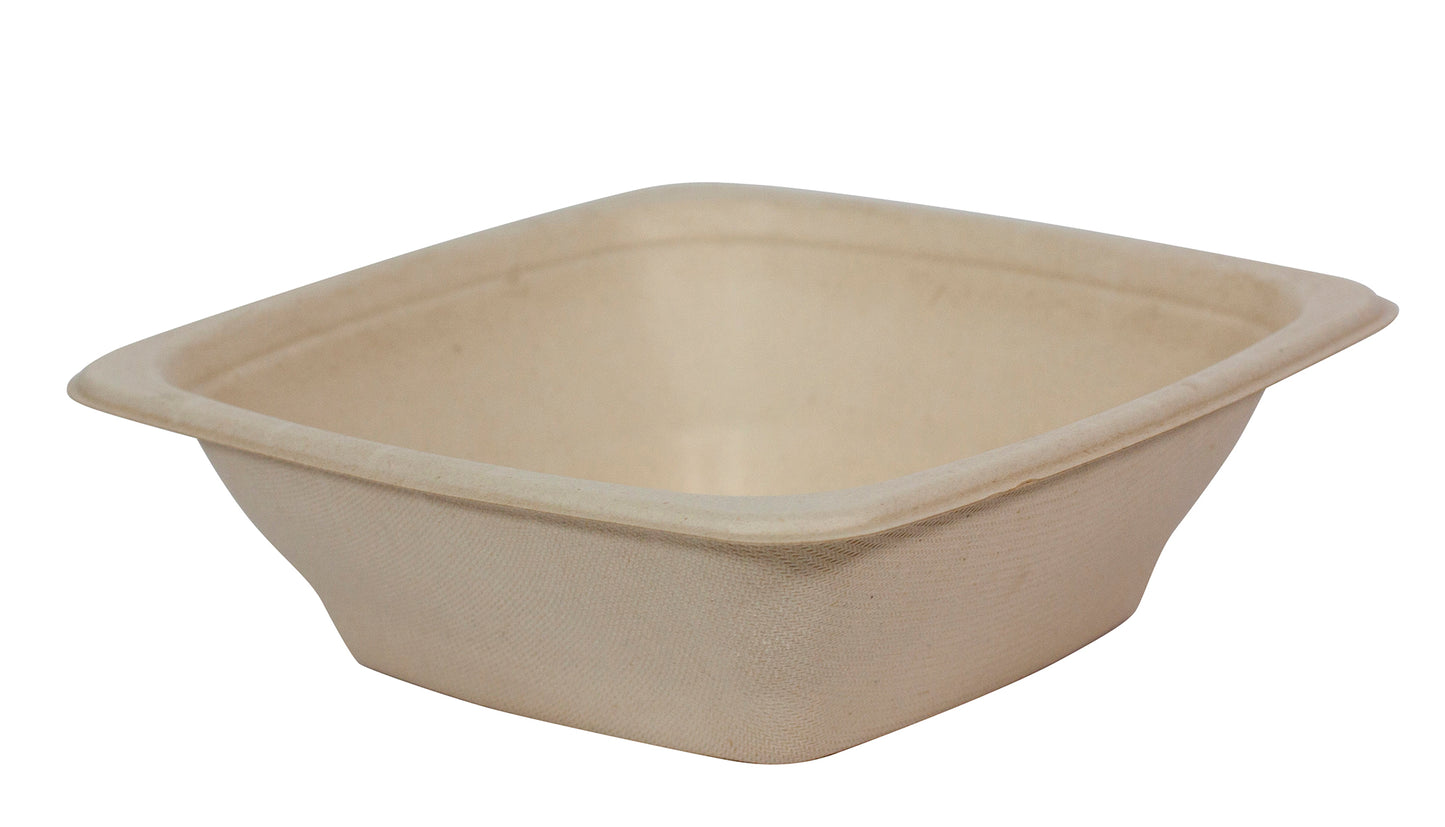 Envirochoice Natural Fibre Bowl Square 180X180X54mm 24Oz Brown Pk25_1053264_EC-BL017