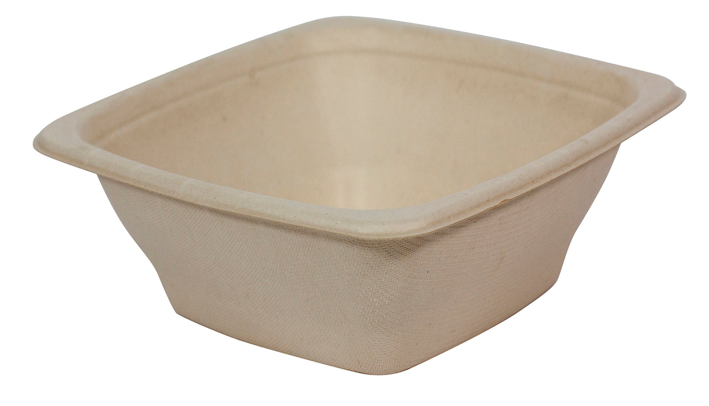 Envirochoice Natural Fibre Bowl Square 180X180X70mm 32Oz Brown Pk25_1053265_EC-BL018