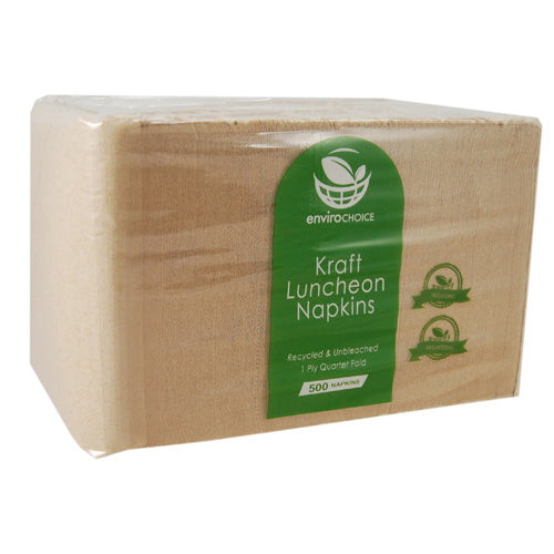 Kraft Napkins 1 Ply Luncheon Qtr Fold 300x300mm PK 500_1053269_L-LN1/4-1PN
