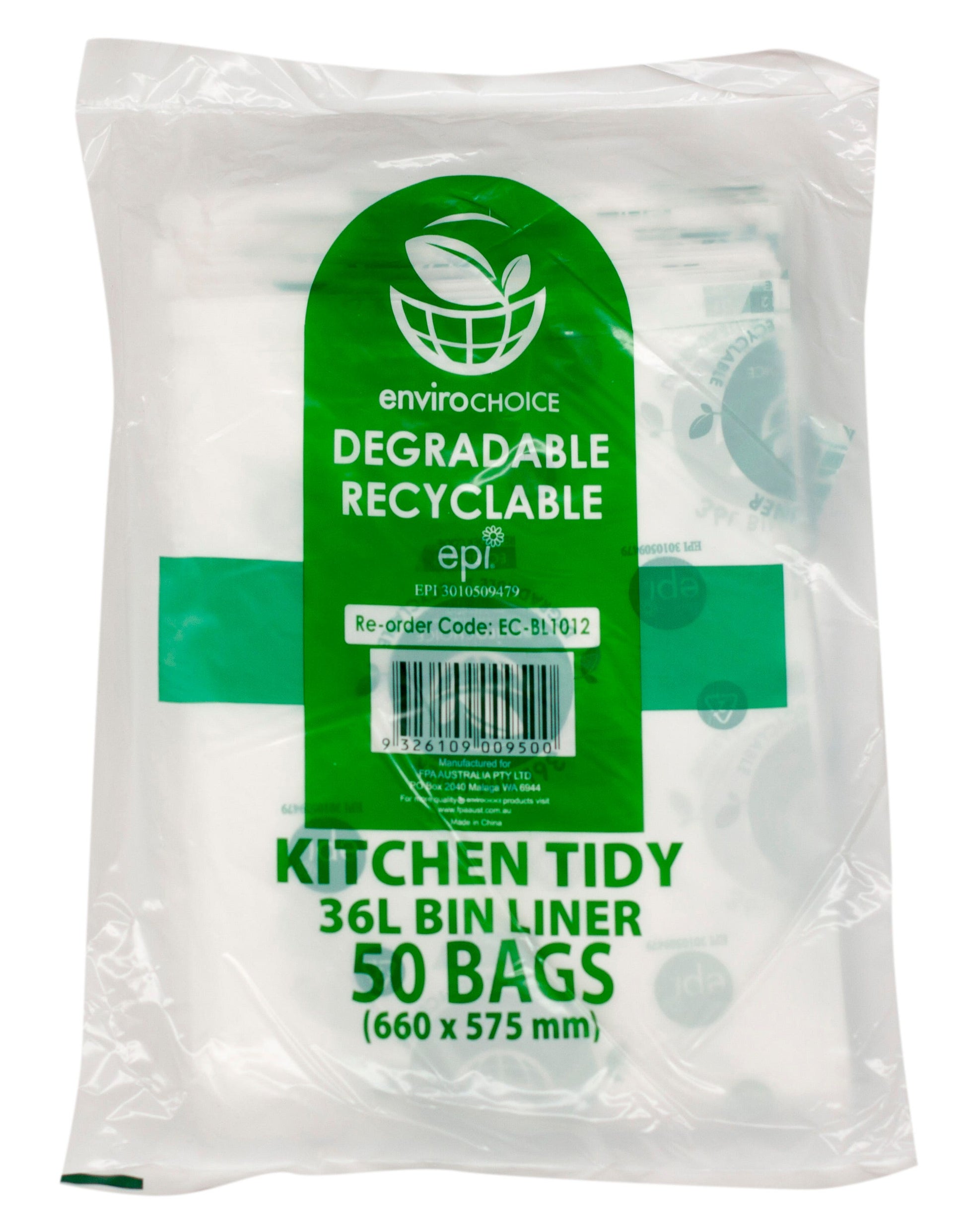 Envirochoice Bin Liner Kitchen Biodegradeable 36 Litre Clear Pk50_1053273_EC-BL1012