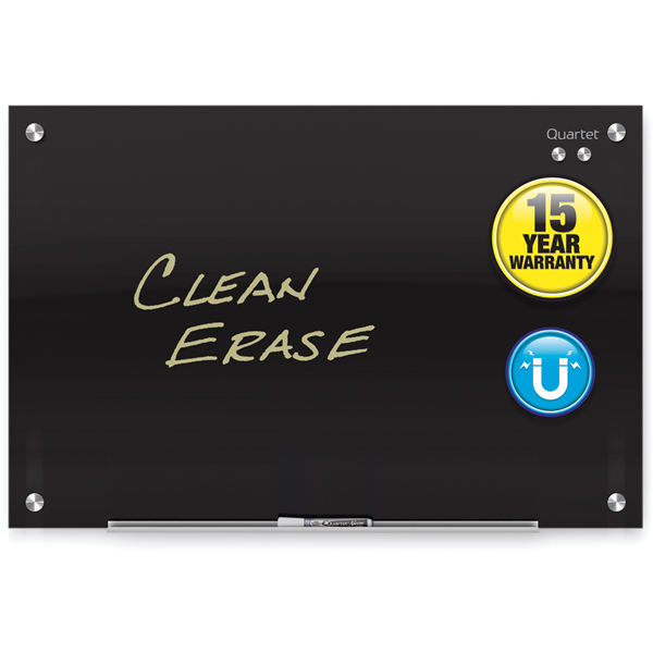 Quartet Infinity Glass Board 600X450 Black_1053327_QTG2418B