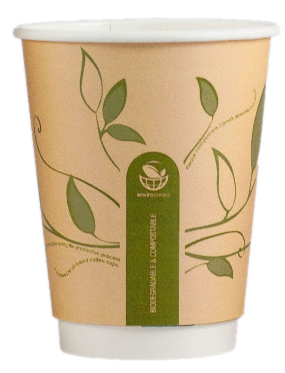Double Wall Cup 340ml 12oz Brown Pk25 1053436 BCK-12DW-GS