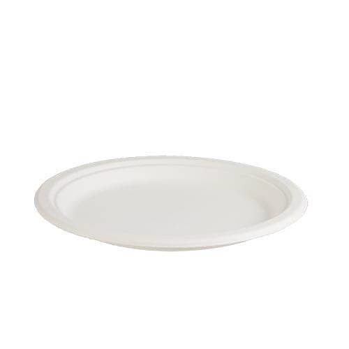 Envirochoice Natural Fibre Round Plate 225X20mm 9'' White Pk25 1053440 EC-PL013