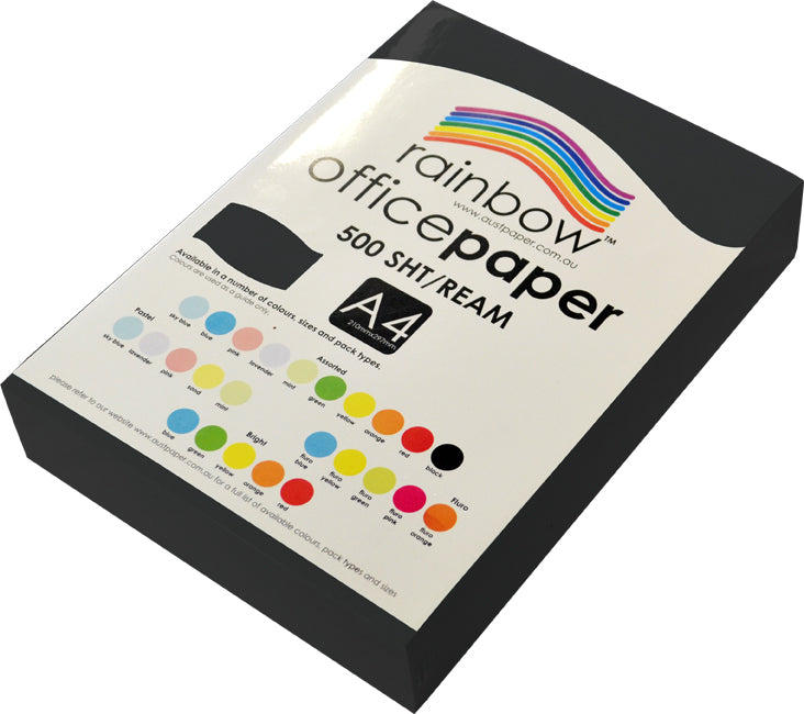 Rainbow Paper A4 80gsm Black_1053848_83797