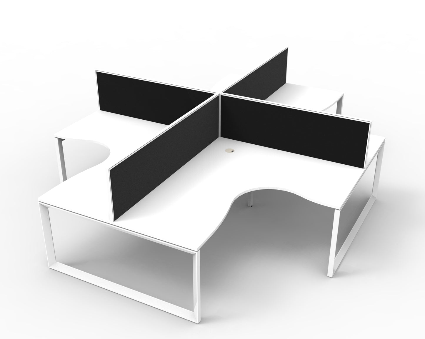 Deluxe Rapid Infinity 4 Person Corner Workstation 1800X1500X750Mm White Loo_1054084_D-ILLCWS4P1815 NW/WS