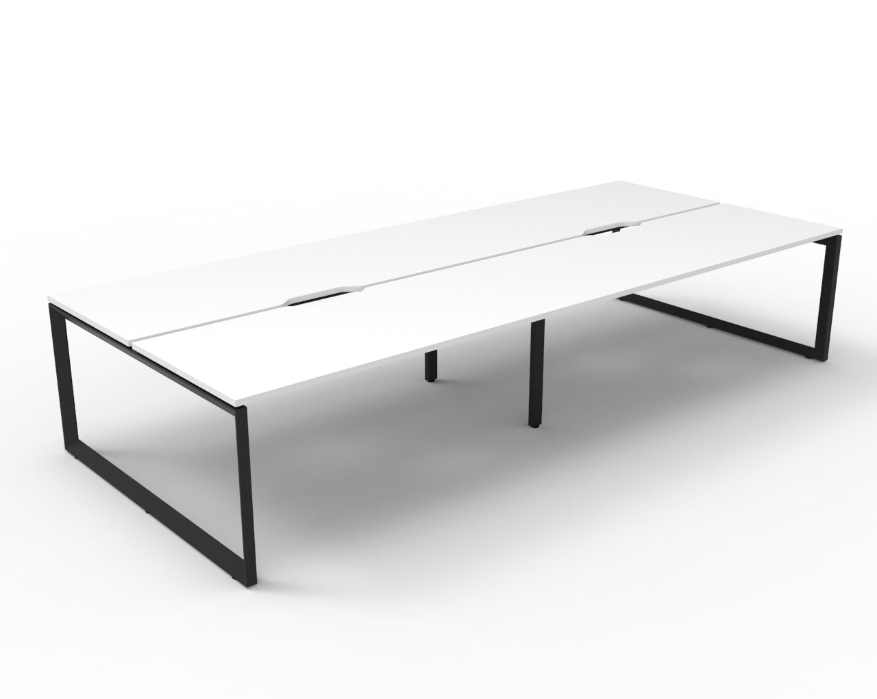 Deluxe Rapid Infinity 4 Person Double Sided Desk Black Loop Leg 1500X750 Ov_1054101_D-ILLD4P1575 NW/BL