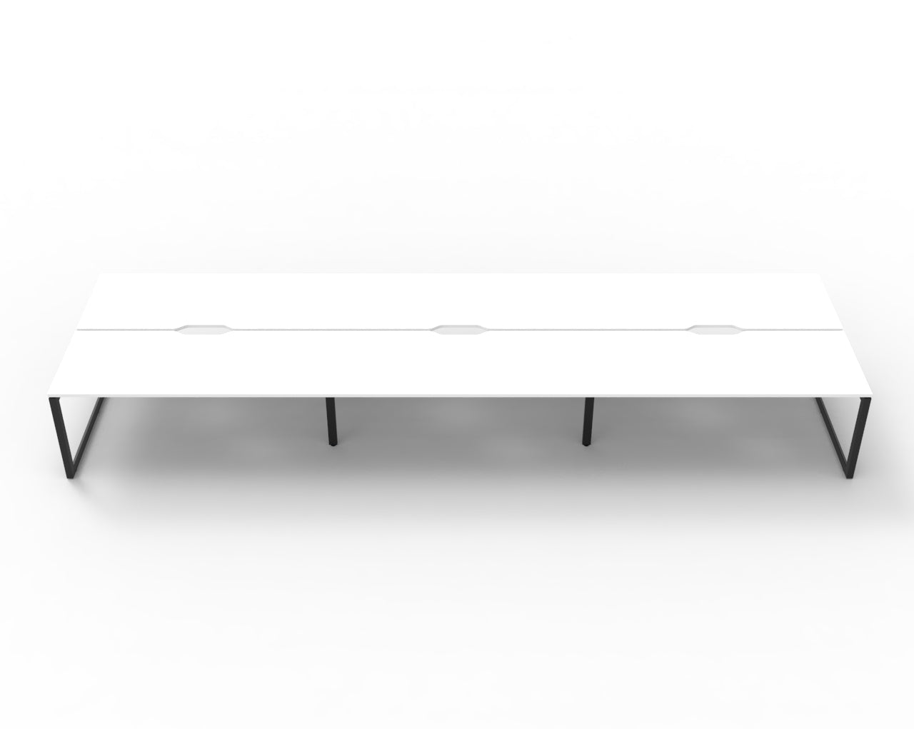 Deluxe Rapid Infinity 6 Person Double Sided Desk Black Loop Leg 1500X750 Ov_1054107_D-ILLD6P1575 NW/BL