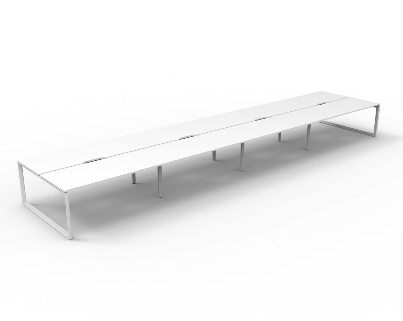 Deluxe Rapid Infinity 8 Person Double Sided Desk White Loop Leg 1500X750 O_1054114_D-ILLD8P1575 NW/WS