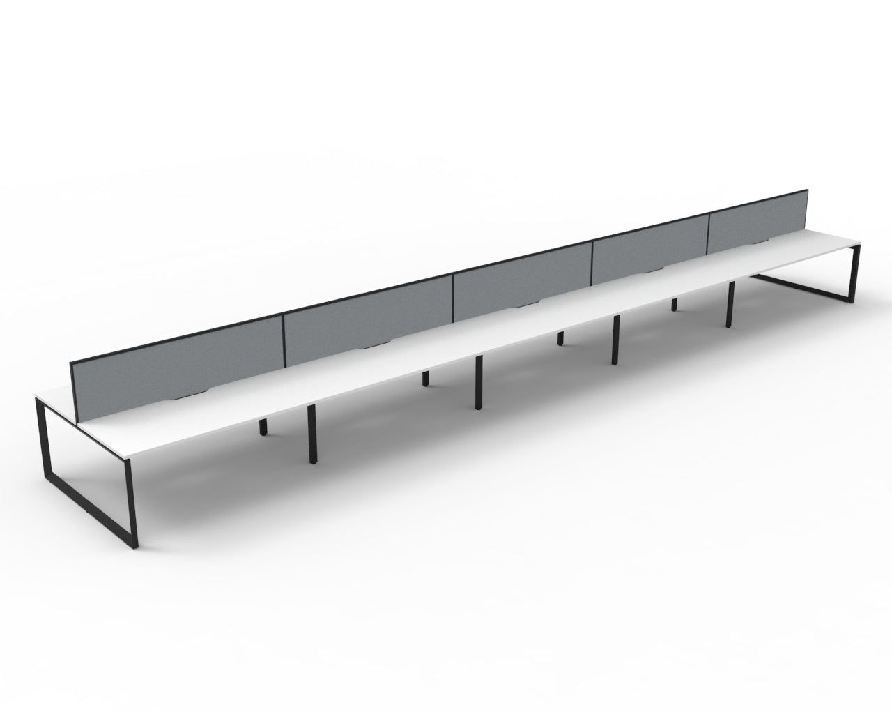 Deluxe Rapid Infinity 10 Person 2 Sided Desk Black Loop Leg 1800X750 Overal_1054121_D-ILLDWS10P1875NW/BL