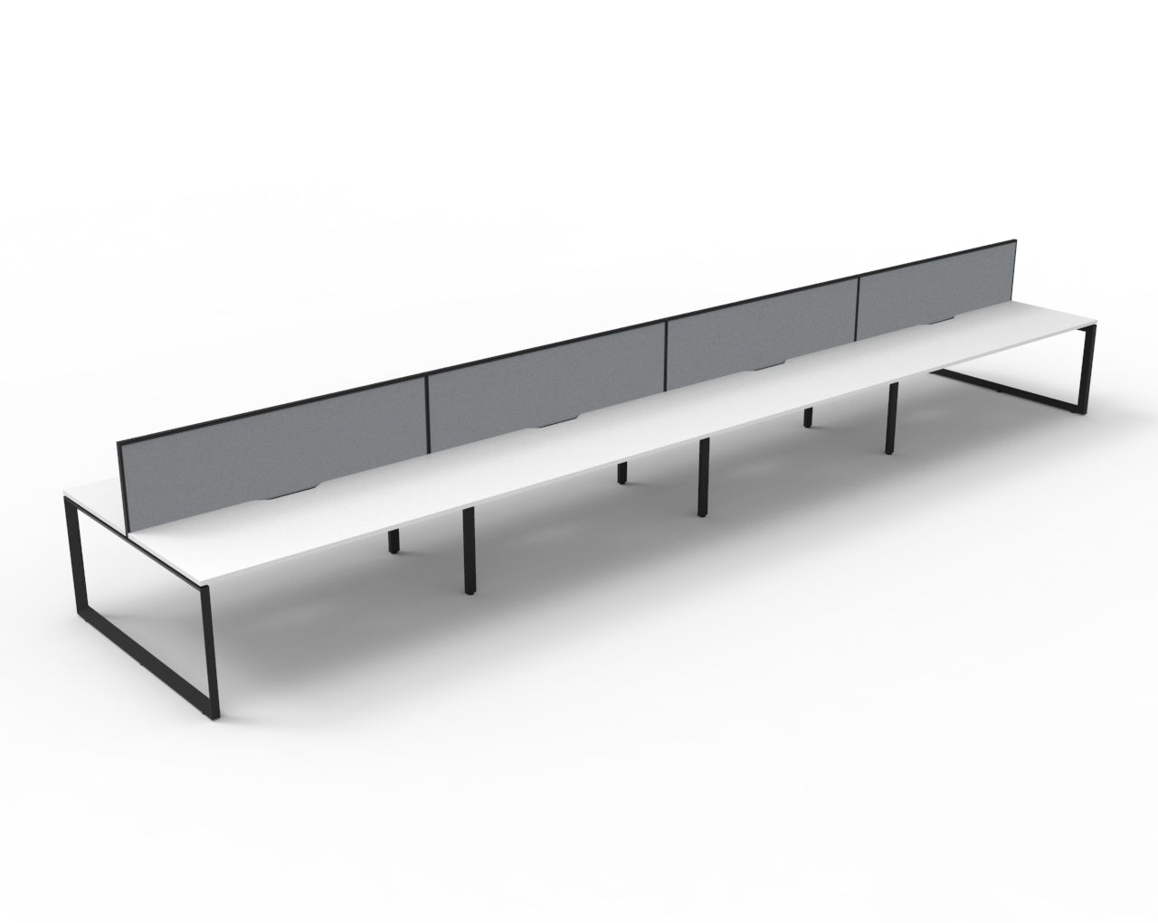 Deluxe Rapid Infinity 8 Person 2 Sided Desk Black Loop Leg 1200X750 Overall_1054141_D-ILLDWS8P1275 NW/BL