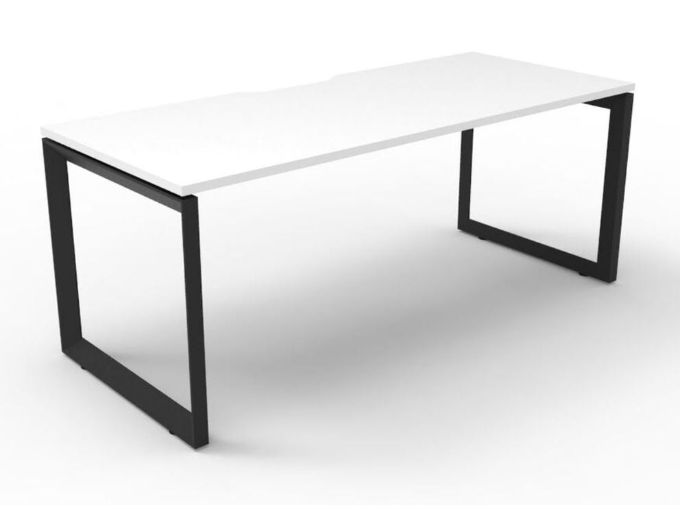 Deluxe Rapid Infinity 1 Person Desk Black Loop Leg 1200X750 White Top_1054147_D-ILLS1P1275 NW/BL