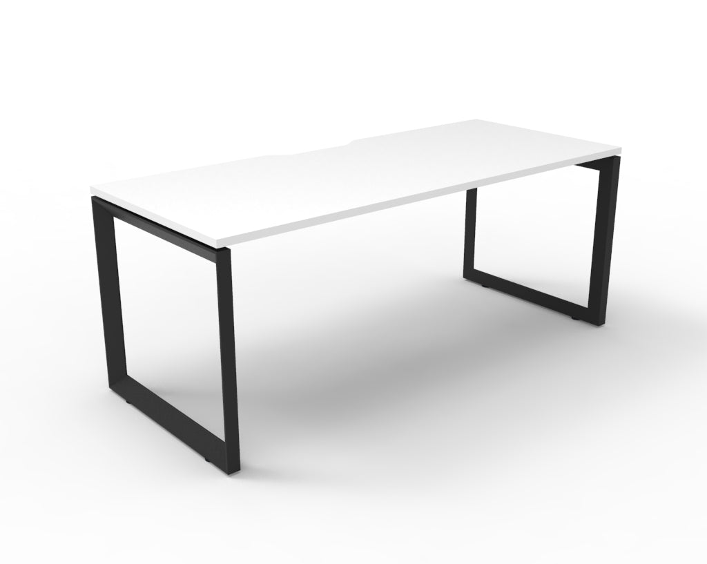Deluxe Rapid Infinity 1 Person Desk Black Loop Leg 1800X750 White Top_1054151_D-ILLS1P1875 NW/BL