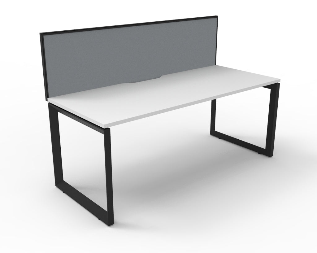 Deluxe Rapid Infinity 1 Person Desk Single Side Black Loop Leg 1500X750 Wit_1054179_D-ILLSWS1P1575 NW/BL