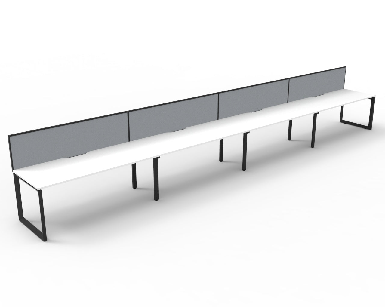 Deluxe Rapid Infinity 4 Person Desk Single Sided Black Loop Leg 1800X750 Ov_1054199_D-ILLSWS4P1875 NW/BL