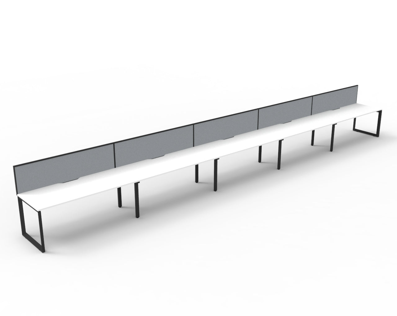 Deluxe Rapid Infinity 5 Person Desk Single Sided Black Loop Leg 1200X750 Ov_1054201_D-ILLSWS5P1275 NW/BL