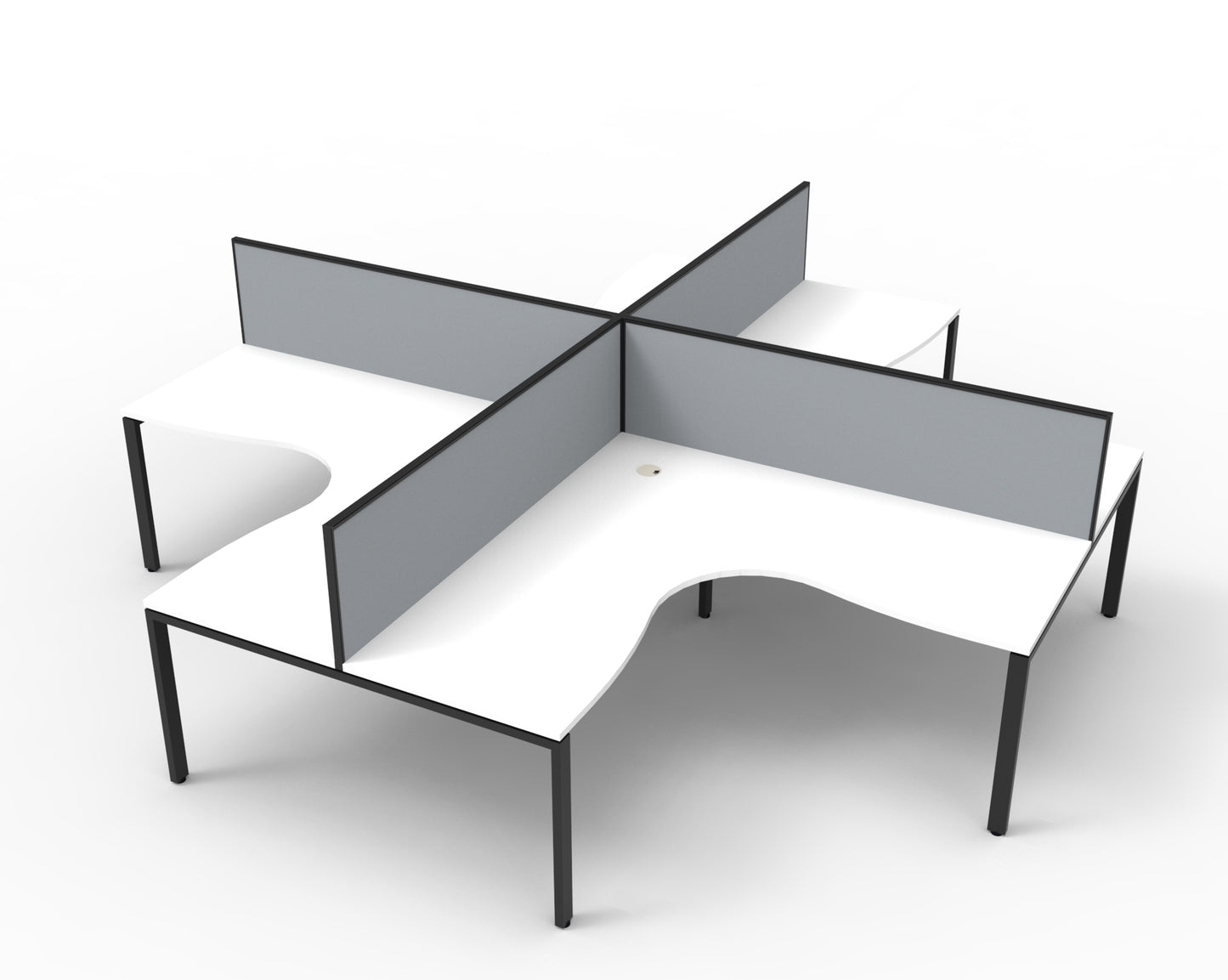 Deluxe Rapid Infinity 4 Person Corner Workstation Pod 1500X1500X750Mm Black_1054213_DIPLCWS4PW1515 NW/BL