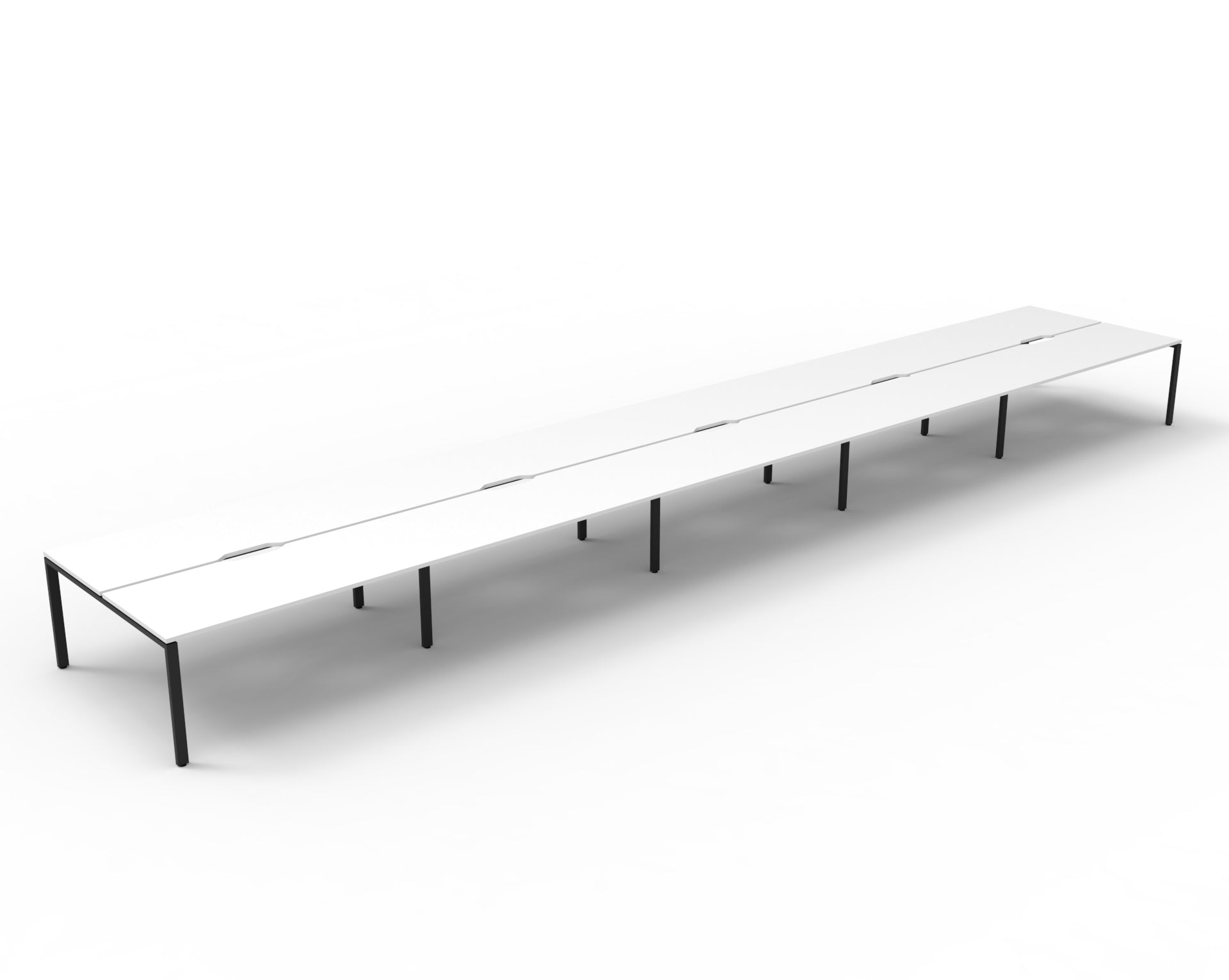 Deluxe Rapid Infinity 10 Person Double Sided Desk Black Profile Leg 1200X75_1054219_D-IPLD10P1275 NW/BL