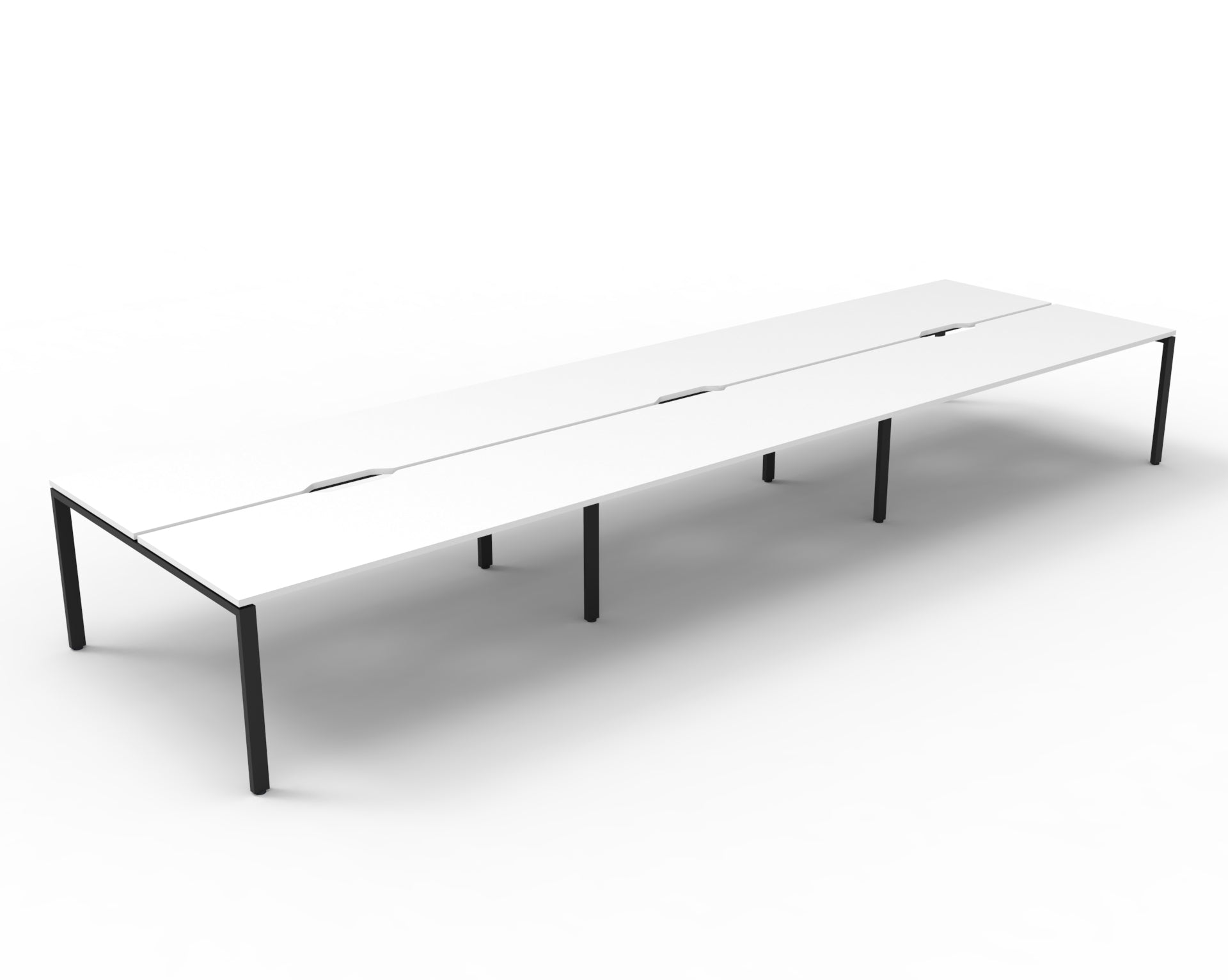 Deluxe Rapid Infinity 6 Person Double Sided Desk Black Profile Leg 1200X750_1054237_D-IPLD6P1275 NW/BL
