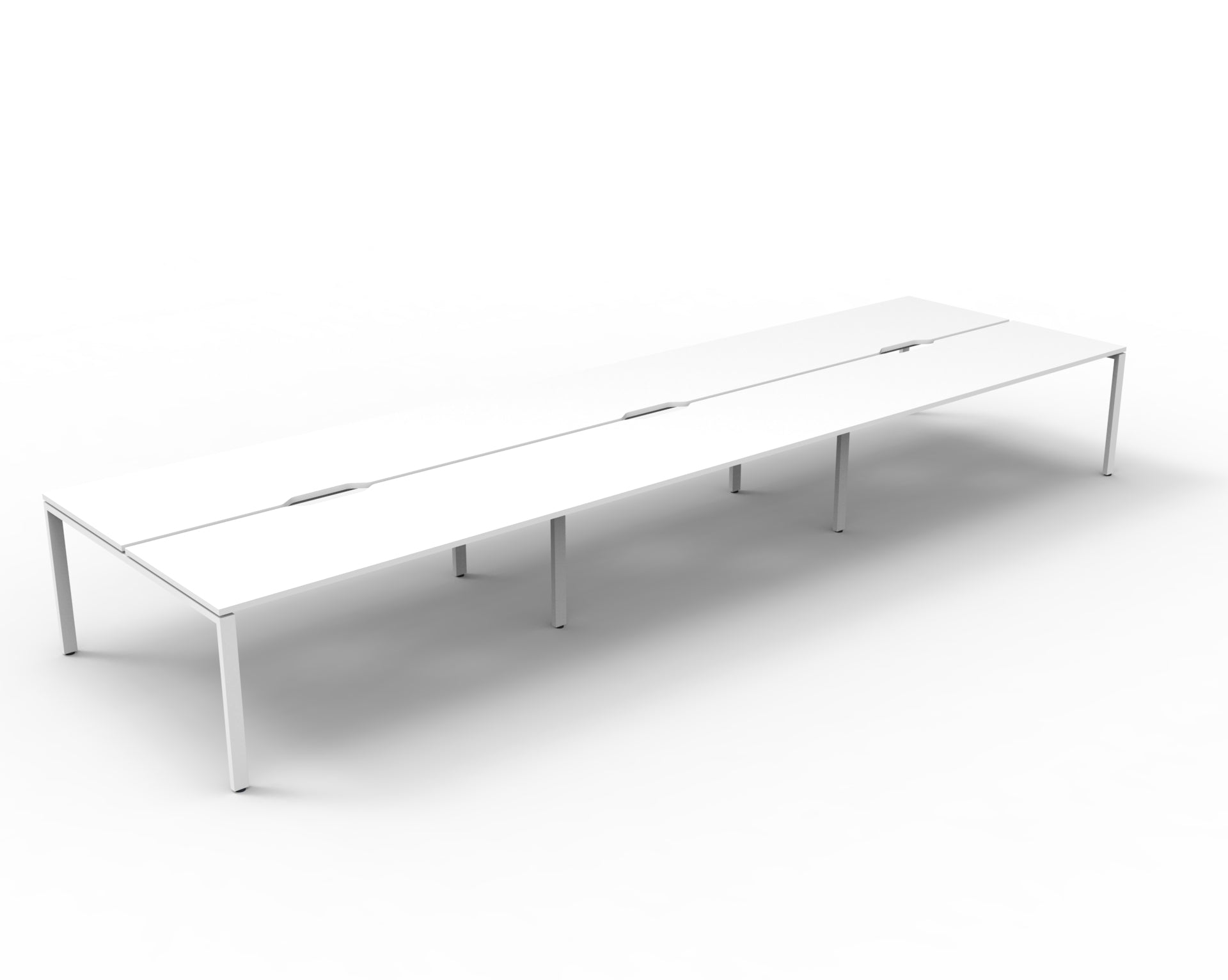 Deluxe Rapid Infinity 6 Person Double Sided Desk White Profile Leg 1800X750_1054242_D-IPLD6P1875 NW/WS
