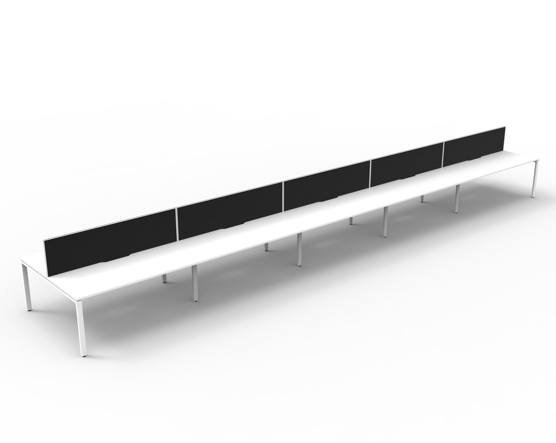Deluxe Rapid Infinity 10 Person 2 Sided Desk White Profile Leg 1200X750 Ove_1054250_D-IPLDWS10P1275NW/WS