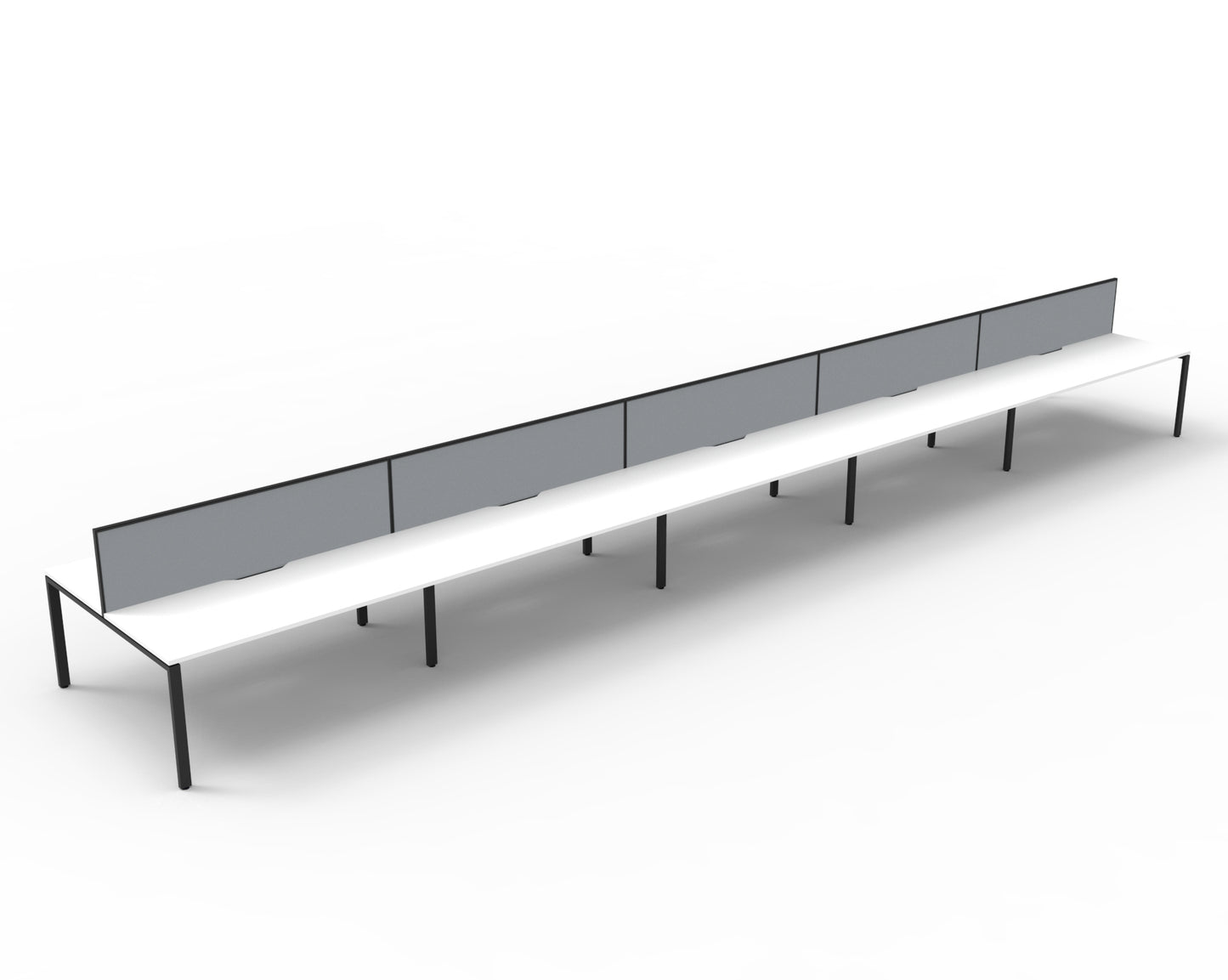 Deluxe Rapid Infinity 10 Person 2 Sided Desk Black Profile Leg 1800X750 Ove_1054253_D-IPLDWS10P1875NW/BL
