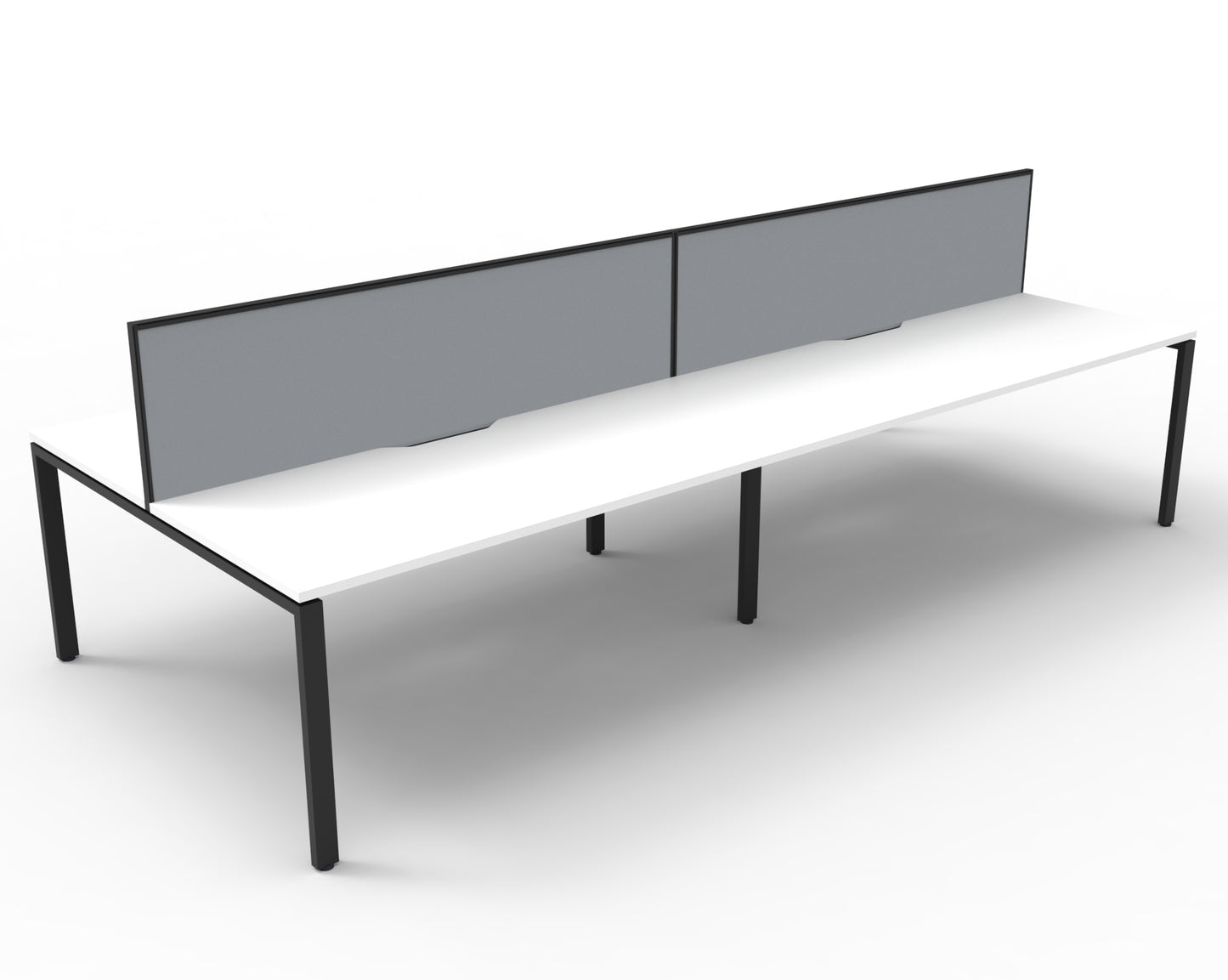 Deluxe Rapid Infinity 4 Person 2 Sided Desk Black Profile Leg 1500X750 Over_1054263_D-IPLDWS4P1575 NW/BL
