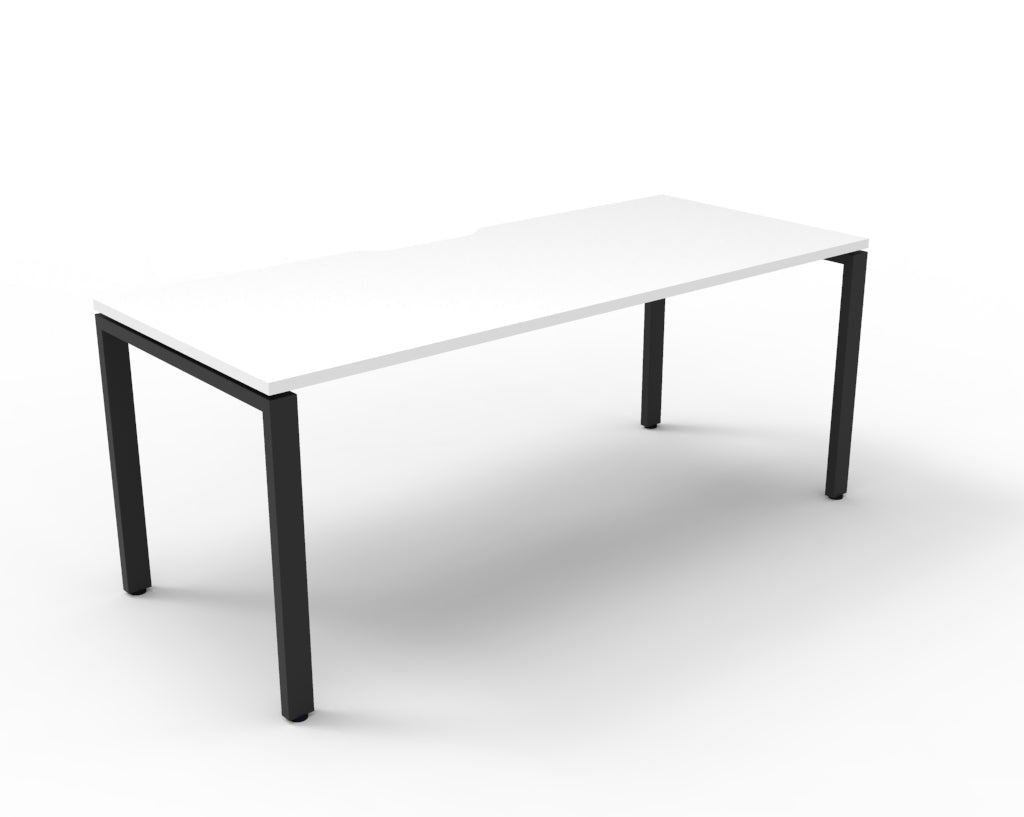 Deluxe Rapid Infinity 1 Person Desk Black Profile Leg 1200X750 White Top_1054280_D-IPLS1P1275 NW/BL