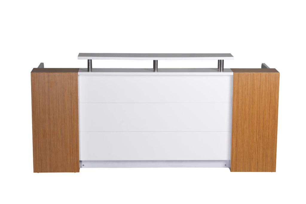 Rapid Marquee Reception Counter 2400Mm W X 855Mm D X 1150Mm H Gloss White_1054357_MRC GW/ZB