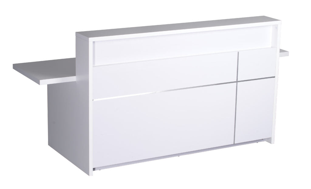 The 5-O Reception Counter - 2400Mm W X 848Mm D X 1100Mm H Gloss White Venee_1054396_RC5-O GW