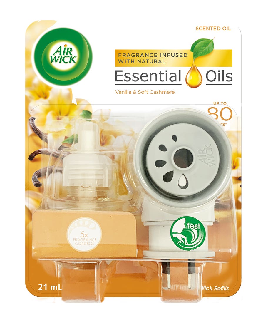 Air Wick Elec Diffuser Vanilla + Soft Cashmere Complete 1054774 3207000 NLA