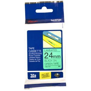 Brother 24mm Labelling Tape TZE751 Black On Green Tape 8 Meters_1055677_BTZ751