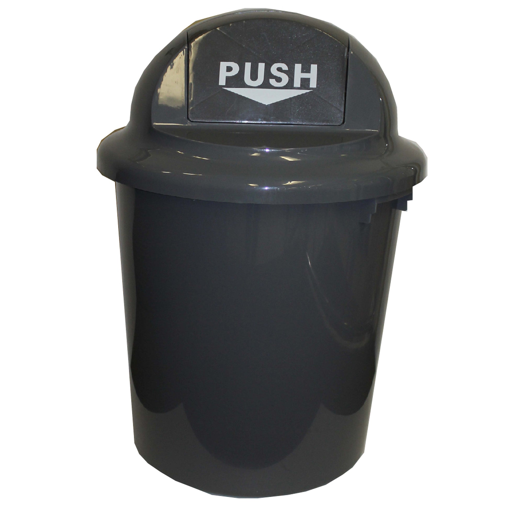 Cleanlink Rubbish Bin Circular With Bullet Lid 60L Grey_1056189_12076