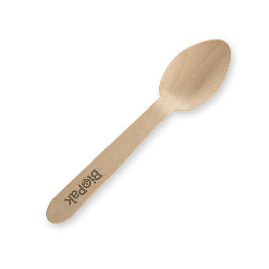 Biopak 10cm Tea Spoon FSC 100% Wood Box Of 2000 1056356 HY-10TS