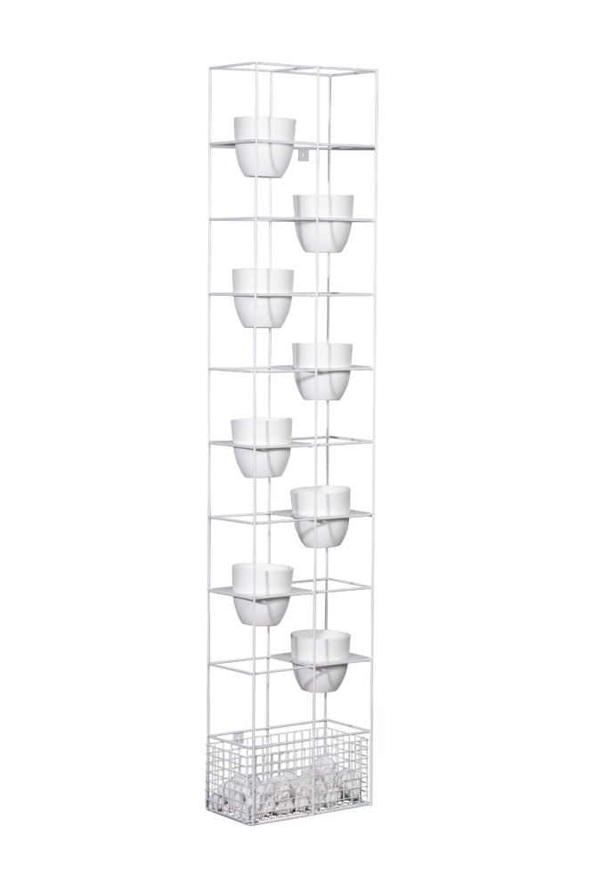 Bloom Vertical Garden 1940Mmh X 390Mmw X 210Mmd White Inc Contrasting Pots_1056836_SRBVG WH