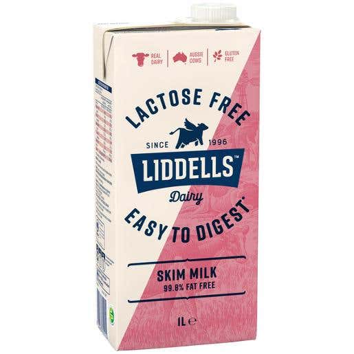 Milk Liddells Skim Lactose Free 1 Litre 1057705 1017579