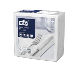 Tork Napkin Dinner 2 Ply Edge Emboss Qtr Fold 390X390Mm White Pack150_1080453_478746