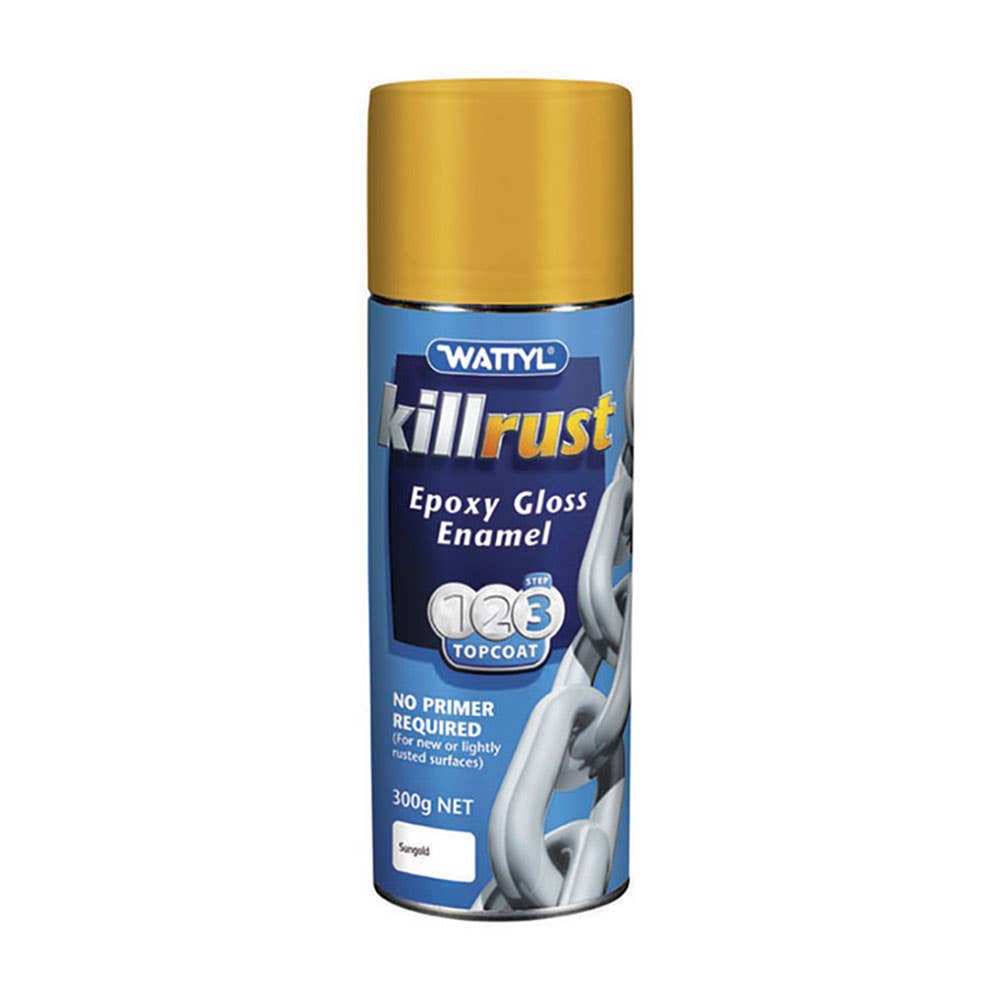 Protective Paint Killrust Epoxy Enamel Gloss Sun Gold Aerosol 300g Wattyl_1121021_115214.530