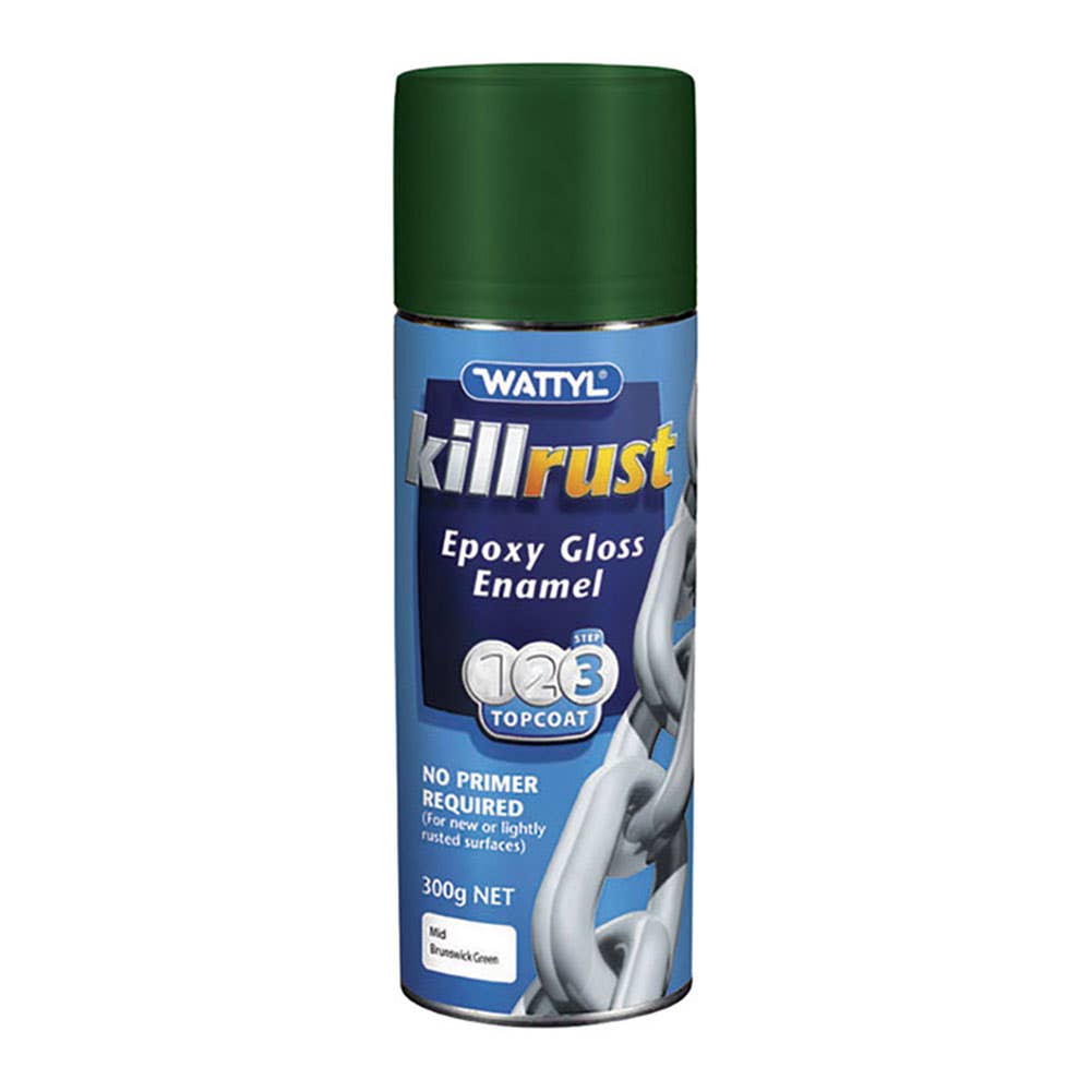 Protective Paint Killrust Epoxy Enamel Gloss Mid Brunswick Green Aerosol 300g Wattyl_1128011_115209.530