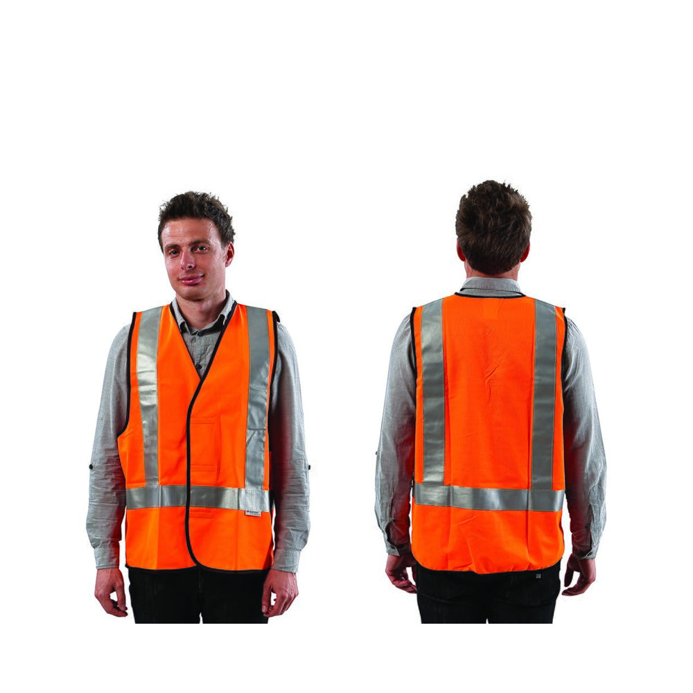 Vest Fluro Safety H Back Tape Day/Night Poly 120gsm Orange 4XL Workit_40115346_VDNO4XL