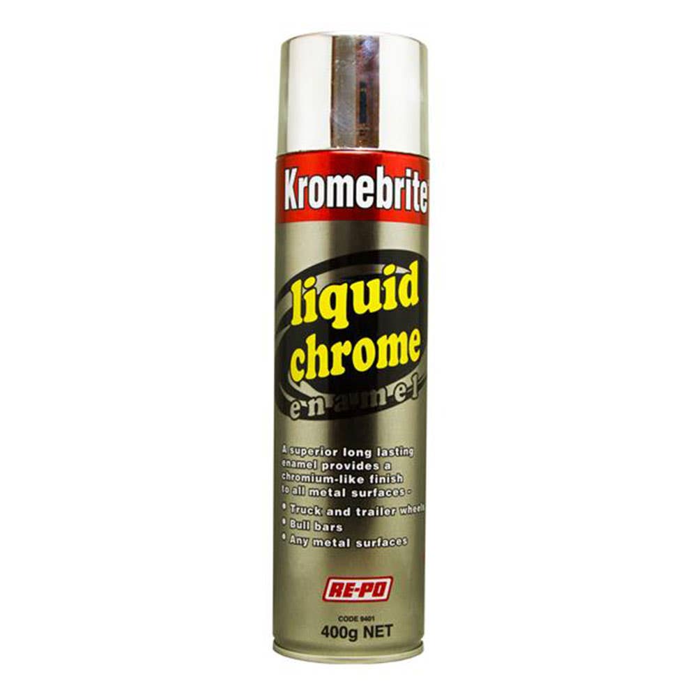 Re-Po Kromebrite Liquid Chrome Enamel Aerosol 400g 1142031 9401