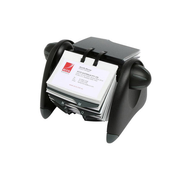Marbig Business Card Rotary File 220X155X140mm Black 300 Capacity_39443600_39221