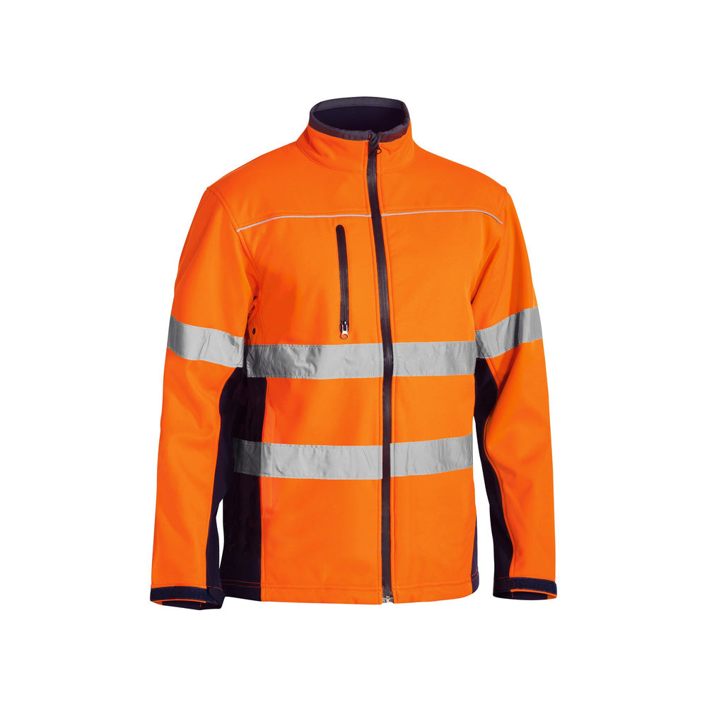 Jacket Soft Shell 310gsm 3M Tape Hi Vis Orange/Navy 5XL Bisley_31201131_BJ6059T_TT025XL