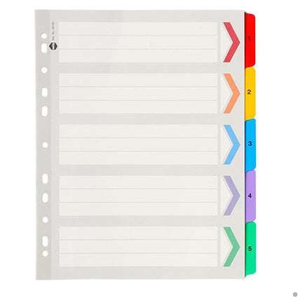 Marbig Dividers Manilla A4 1-5 Tab Extra Wide Multi Colour_39449300_36150F