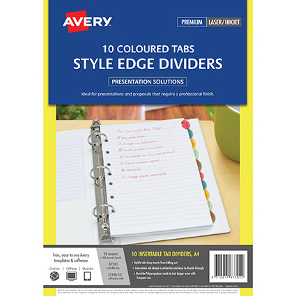 Avery Style Edge Insert Divider Clear 87701 10 Tabs_1005178_87701