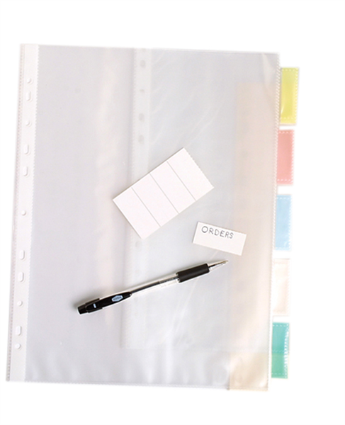 Marbig Dividers Pp A4 5 Tab Clear Pockets_39456000_35080