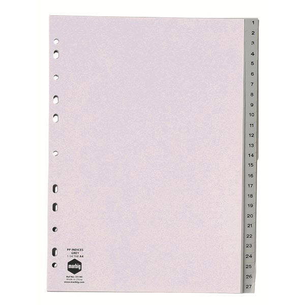 Marbig Dividers Pp A4 1-54 Tab Grey_39453216_35140