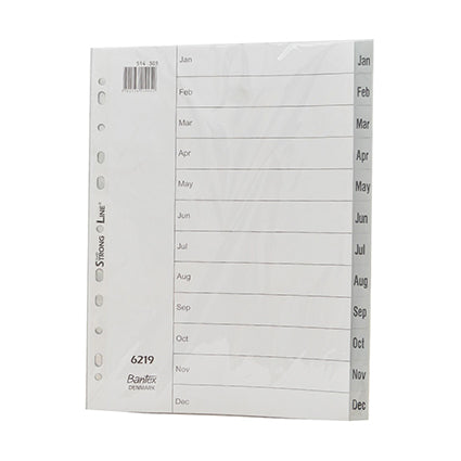 Bantex Dividers PVC Jan-Dec A4 Grey_39454016_47163