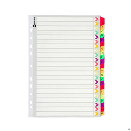 Marbig Dividers Manilla A4 A-Z Tab Reinforced Fluoro Colour_120300300_02768